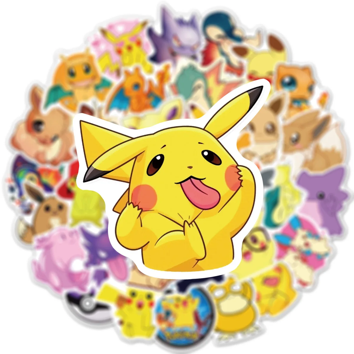 10/50 pz Kawaii Pokemon Anime adesivi adesivi Pikachu Laptop valigia Skateboard chitarra telefono adesivi Cartoon giocattoli regalo per bambini