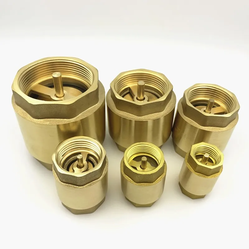 1pc DN32/DN40/DN50 NPT Brass Female Thread In-Line Spring Check Valve 40mm Diameter 200WOG For Water Control