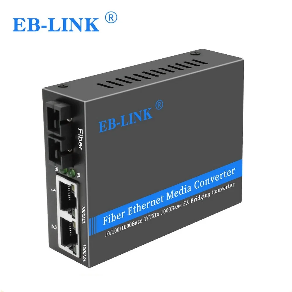 

Fiber Optical Media Converter 1000Mbps Multi-Mode Duplex SC Port to RJ45*2 Bridging Converter External Power Supply