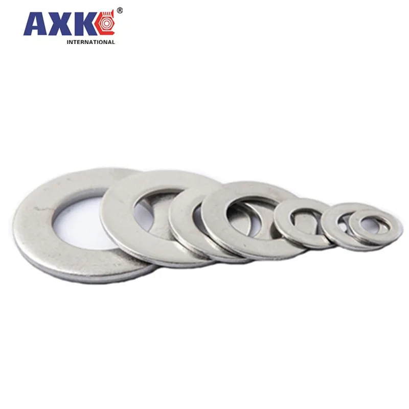 1/50/100pcs GB97 A2 304 Stainless Steel Flat Washer Plain Gasket for M1.6 M2 M2.5 M3 M4 M5 M6 M8 M10 M12 M16 M20 M24 Screw Bolt