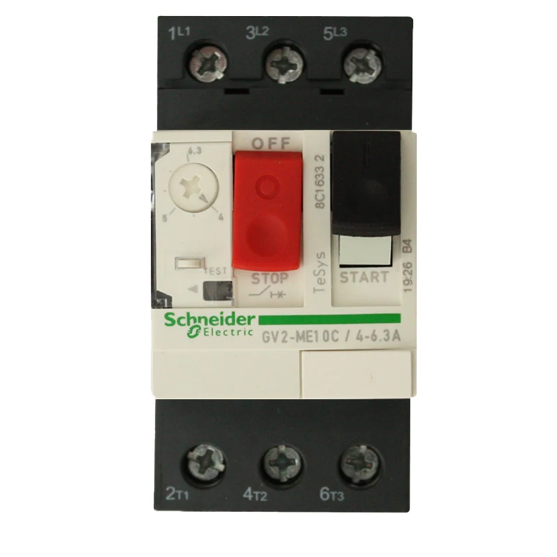 Authentic Motor thermal magnetic circuit breaker button 3P GV2ME10C motor protection switch setting current range 4-6.3A 100KA