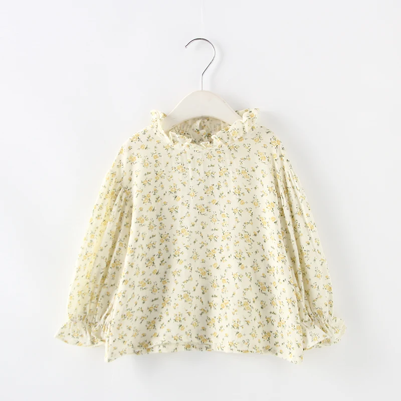 Floral shirt for girls latern sleeve infant baby blouse soft breathable toddler baby tops children pullovers /camisa/koszula