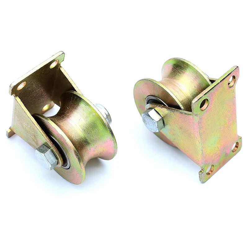 2 Pcs 2 inch U-Groove Track Wheel Sliding Door Roller for Inverted Track Rolling Gate Industrial Machines Wire Rope Rail
