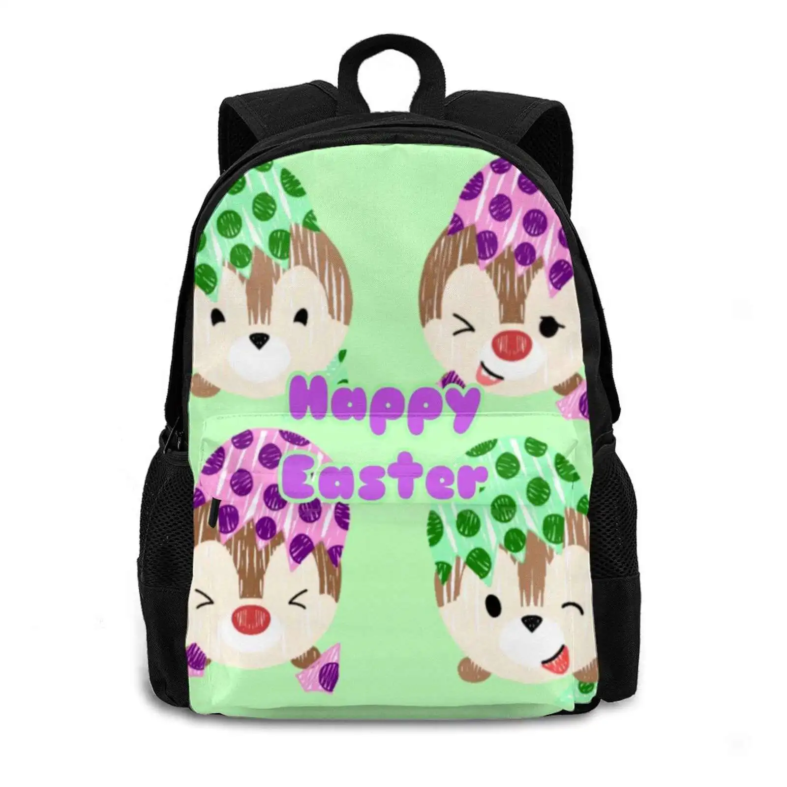 Easter Chipmunks Hot Sale Schoolbag Backpack Fashion Bags Chipmunks Japanese Cute Kawaii Easter Rabbit Easter Bunny Easter Eggs