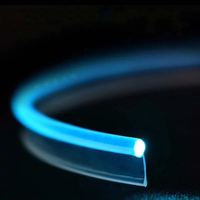 Kabel światłowodowy typu T o średnicy 3 mm, niewidoczny, z falbanką, do samodzielnego montażu, z falbanką, do wnętrza samochodu, oświetlenie RGB, dekoracja.