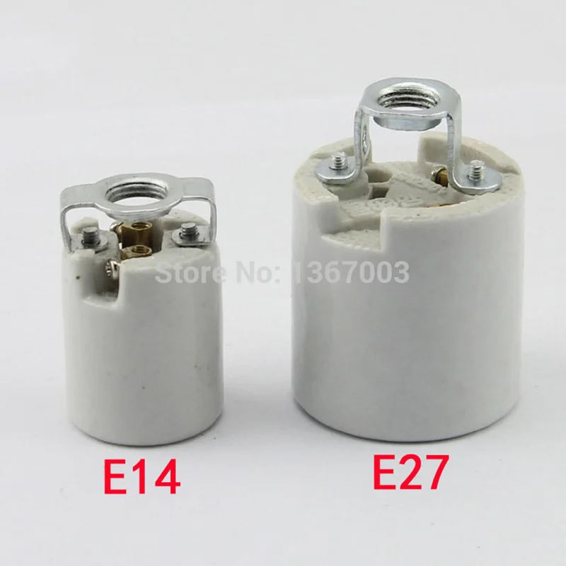 

10PCS High Quality E14 E27 Ceramic Lamp Holder Light Socket Base Accessory Screw Cap Adapter Converter