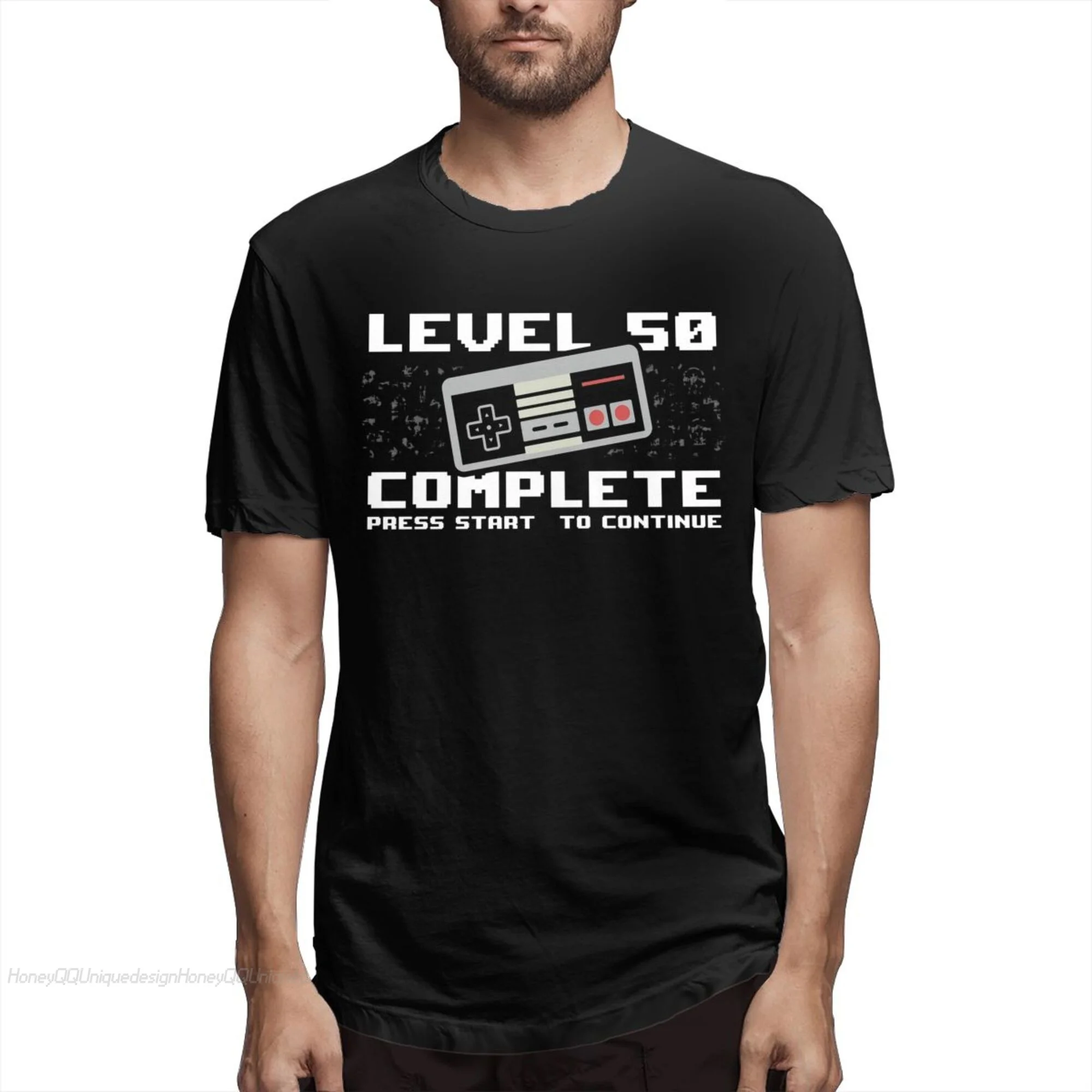 

Men 50 Years Old Born in 1971 TShirt Level 50 Complete 1968 Gamer 50th Birthday Gift Pure Cotton Tees Harajuku Adult Shirt