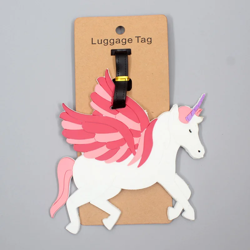 Travel Accessories Cute Unicorns Animals Luggage Tag Silica Gel Suitcase ID Addres Holder Baggage Boarding Tag Portable Label