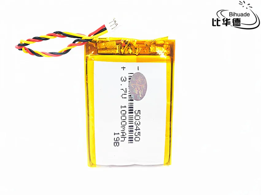 JST PH 1,0 mm 3-pinowy Dobra jakość 3,7 V, 1000 mAH 503450   Polimerowy akumulator litowo-jonowy / litowo-jonowy do tabletu BANK, GPS, mp3, mp4