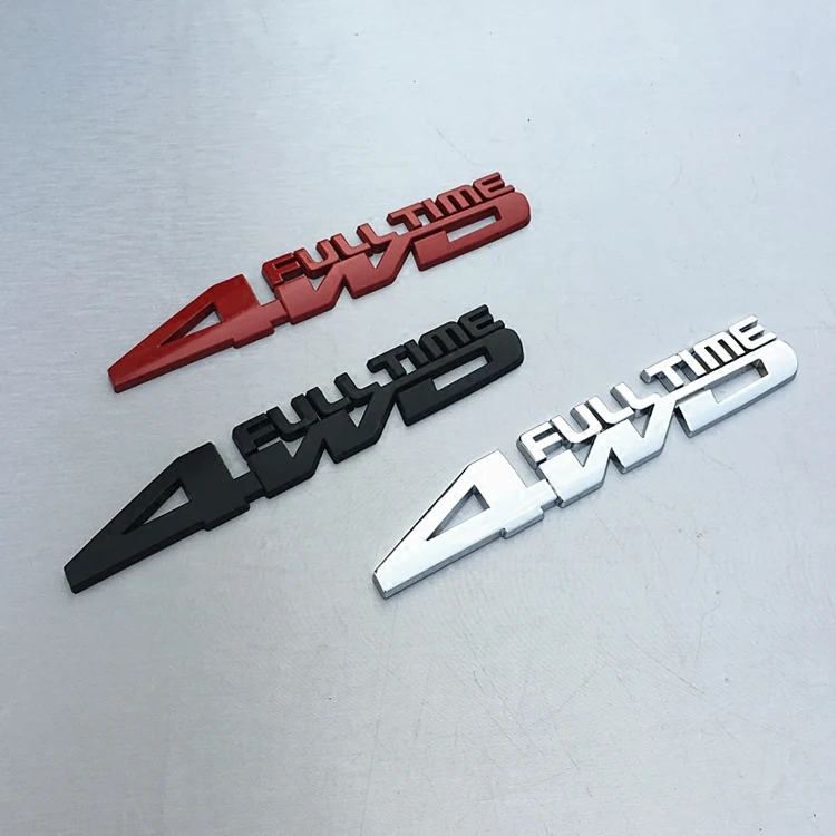 

1Pcs 3D Metal 4WD FULL TIME Car Side Fender Rear Trunk Emblem Badge Sticker Decals Car Styling