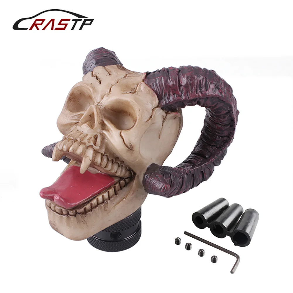 

RASTP-Halloween Gift Pirate style skull Gear Shift Knob Rider Lifelike Skull Head lever Stick Gear Knob Hot Selling LS-SFN045