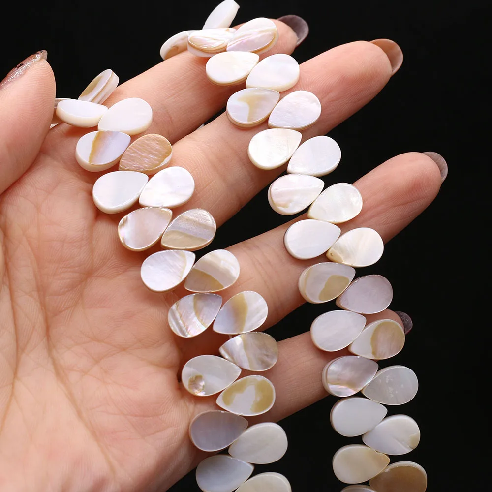 Natural Freshwater Water Drop Shape Mother of Pearl Shell Beads DIY for Necklace Jewelry Making Gift Size 10x15mm 8x12mm