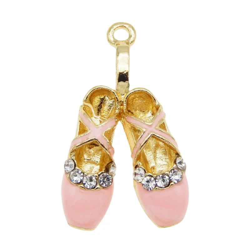 3pcs Enamel Dancer pendant Rhinestone Jewelry Making DIY Handmade Ballet Shoes Charms For Bracelet Earrings Necklace Gift DIY