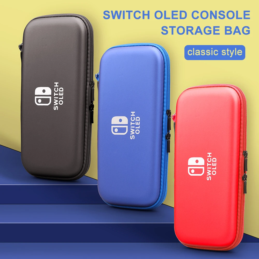 Ns Oled Tay Cầm Cứng Pu Bảo Vệ Mang Theo Túi Phụ Kiện Túi Bảo Quản Ốp Lưng Có Dây Cầm Tay Cho Máy Nintendo Switch Oled bao Da