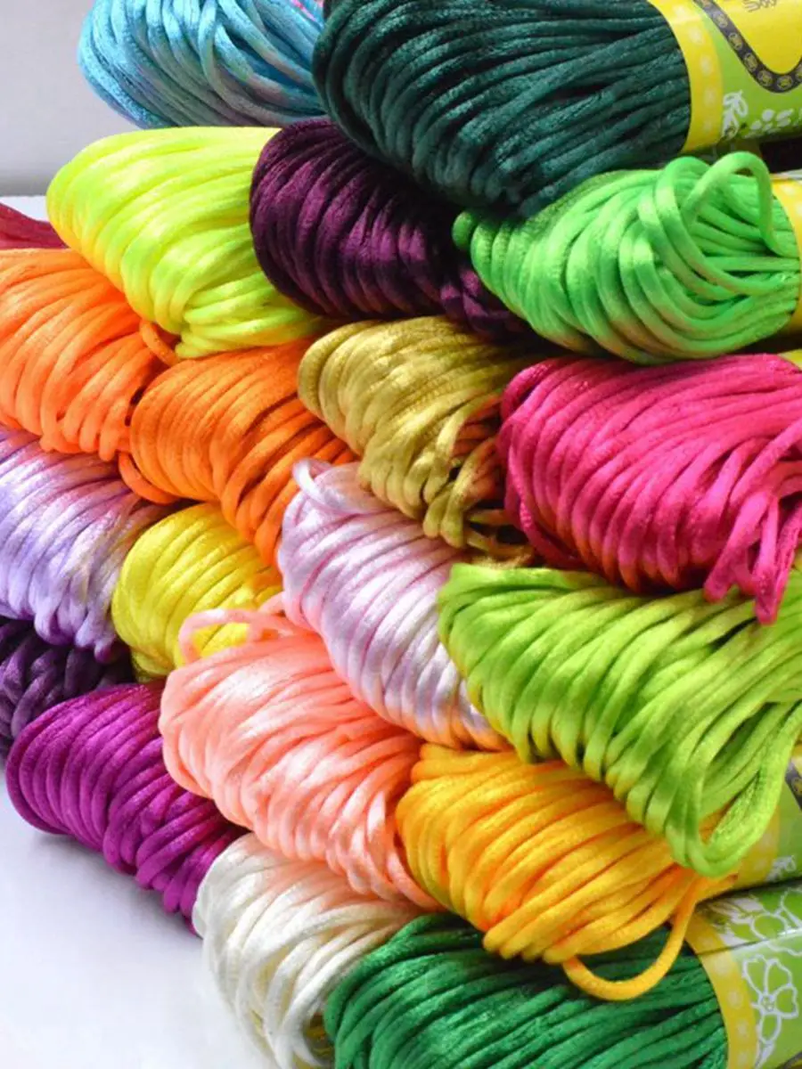 20 Meter 2.5mm Braided Macrame Satin Silk Cord Chinese Knot Nylon Rattail Thread