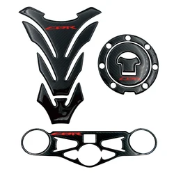 Motorcycle Carbon Fiber Look Decals Gas Fuel Tank Pad Triple Clamp Tankcap Protector Stickers Set For Honda CBR 1000RR 2008-2013