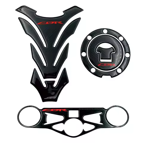 Motorcycle Carbon Fiber Look Decals Gas Fuel Tank Pad Triple Clamp Tankcap Protector Stickers Set For Honda CBR 1000RR 2008-2013