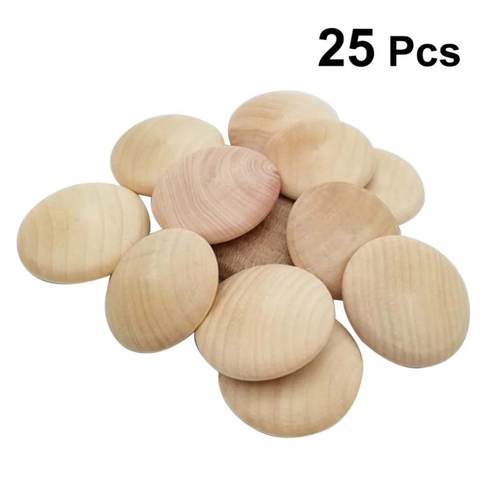 25 PCS Button Wood Plugs Wooden Screw Hole Plugs for Furniture Stair