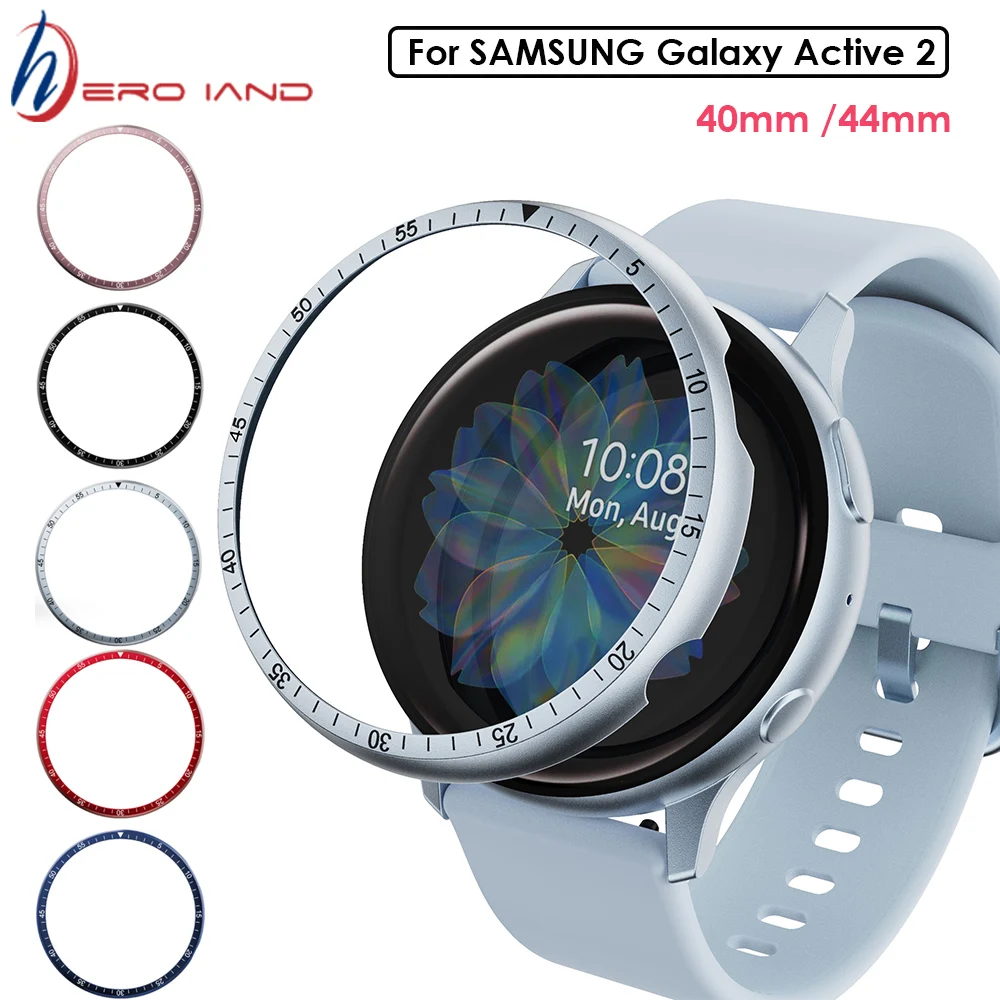 Bezel Ring For Samsung Galaxy Watch active 2 40mm 44mm Protector Case Cover Sport Adhesive Metal Bumper Accessories Active2 40