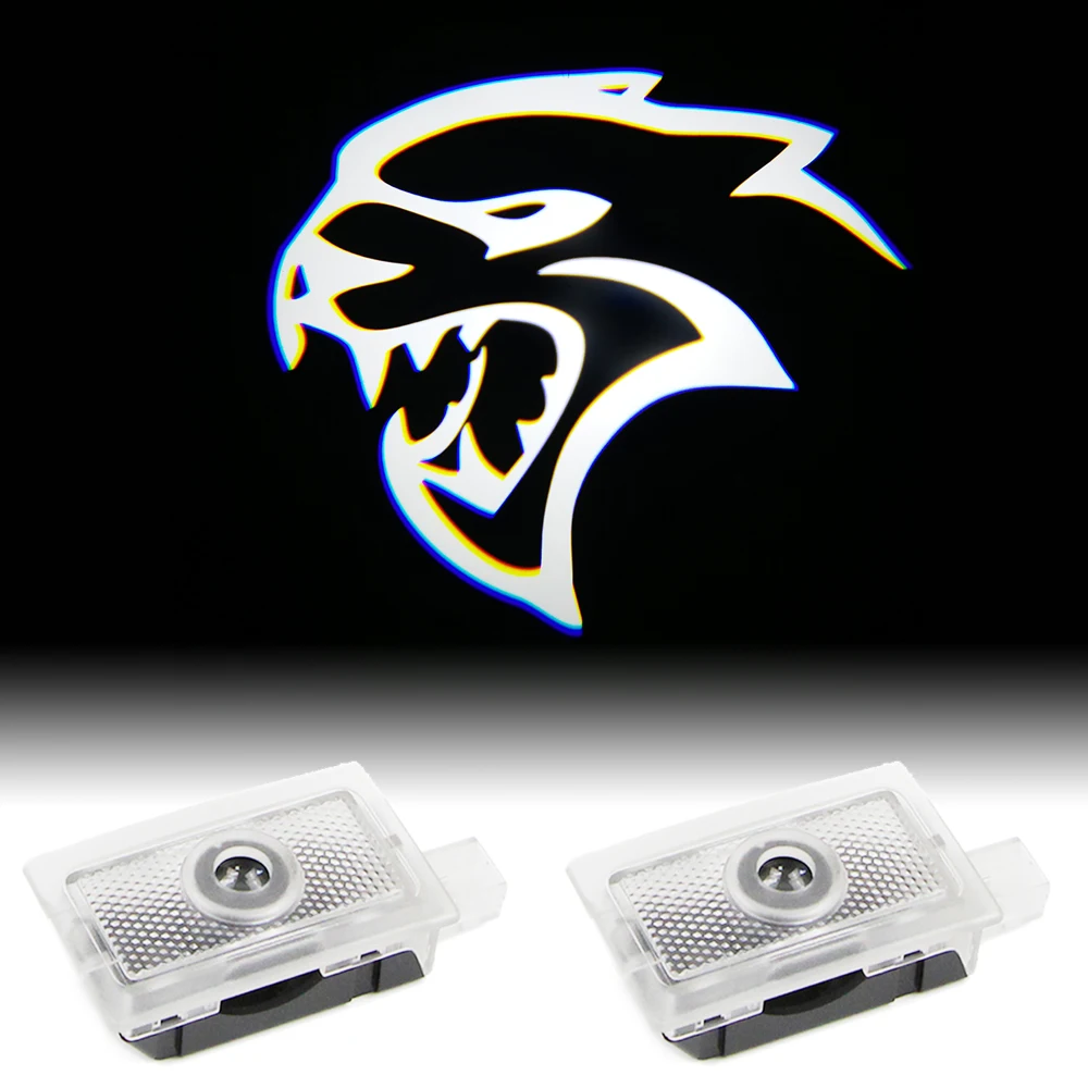 LED مصباح الباب البركة الخفيفة ل شاحن دودج 2006-2019 Hellcat شيطان شعار العارض شبح الظل الخفيفة
