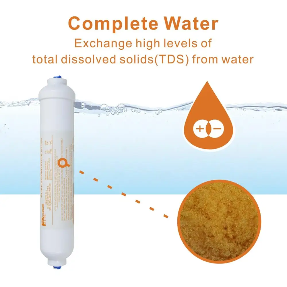 Filtro de água ro di, sistema de filtragem de água por osmose reversa, deionização doméstica, 6 estágios, 50gpd, destilado puro