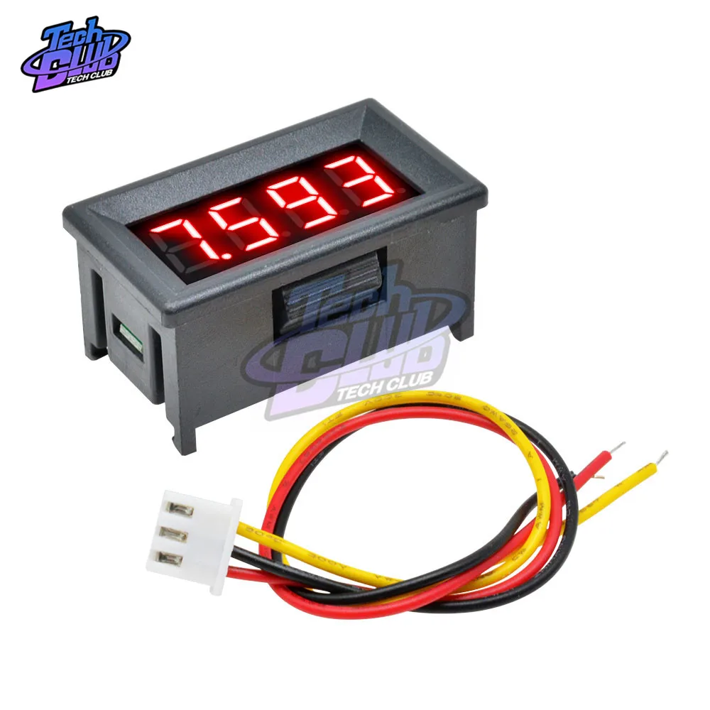 DC 0V-100V Digital Voltmeter 0.36 inch 3 Wire 4 Bit Precision Voltage Meter LED Panel Tester For Electromobile Motorcycle Car