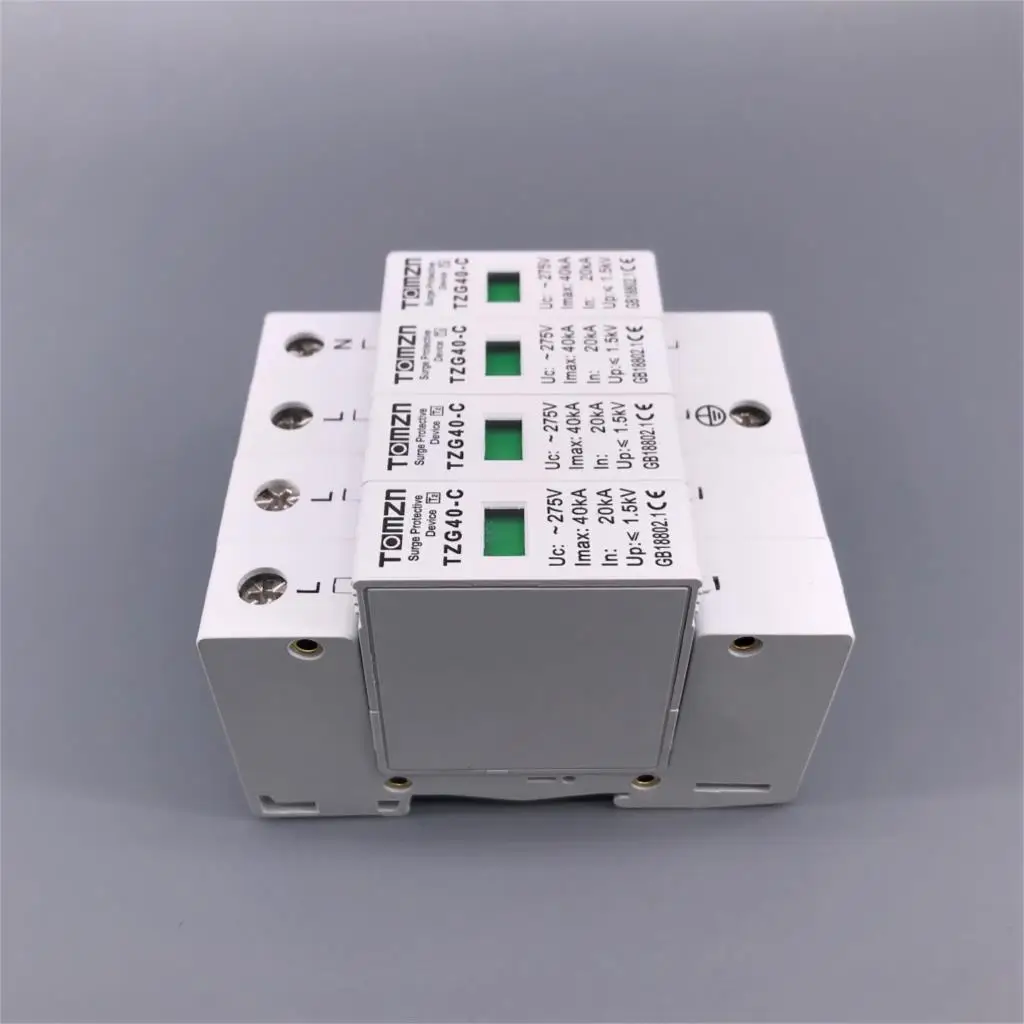 AC SPD 4P 20KA~40KA 275V House Surge Protector protection Protective Low-voltage Arrester Device