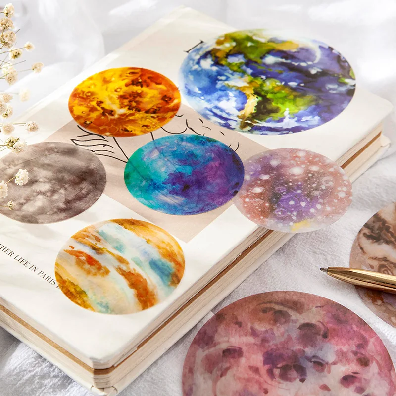 20 Pcs Galaxy Universe Planet Sticker Set Decoration Album Agenda Planner Stickers Scrapbooking Diary Sticky Paper Flakes