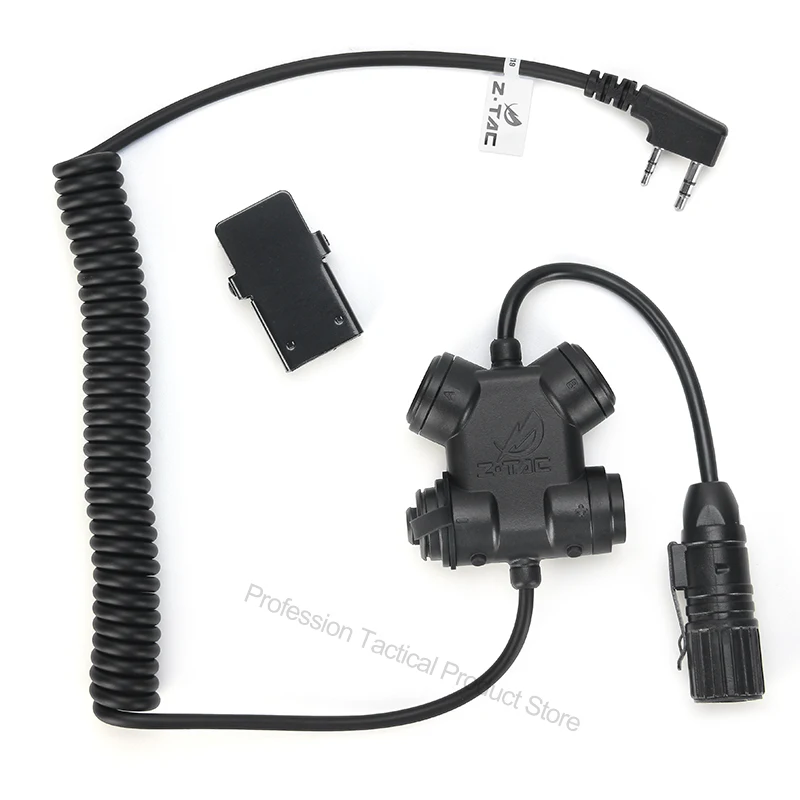 Z-TAC Adaptador PTT doble táctico compatible Baofeng UV-82 Airsoft - imagen 2