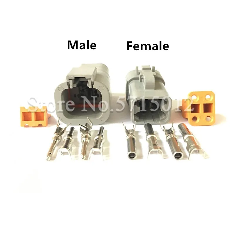 4 Hole DTP DTP06-4S DTP06-4P Female Male Waterproof Connector Wire Socket For Auto Cars