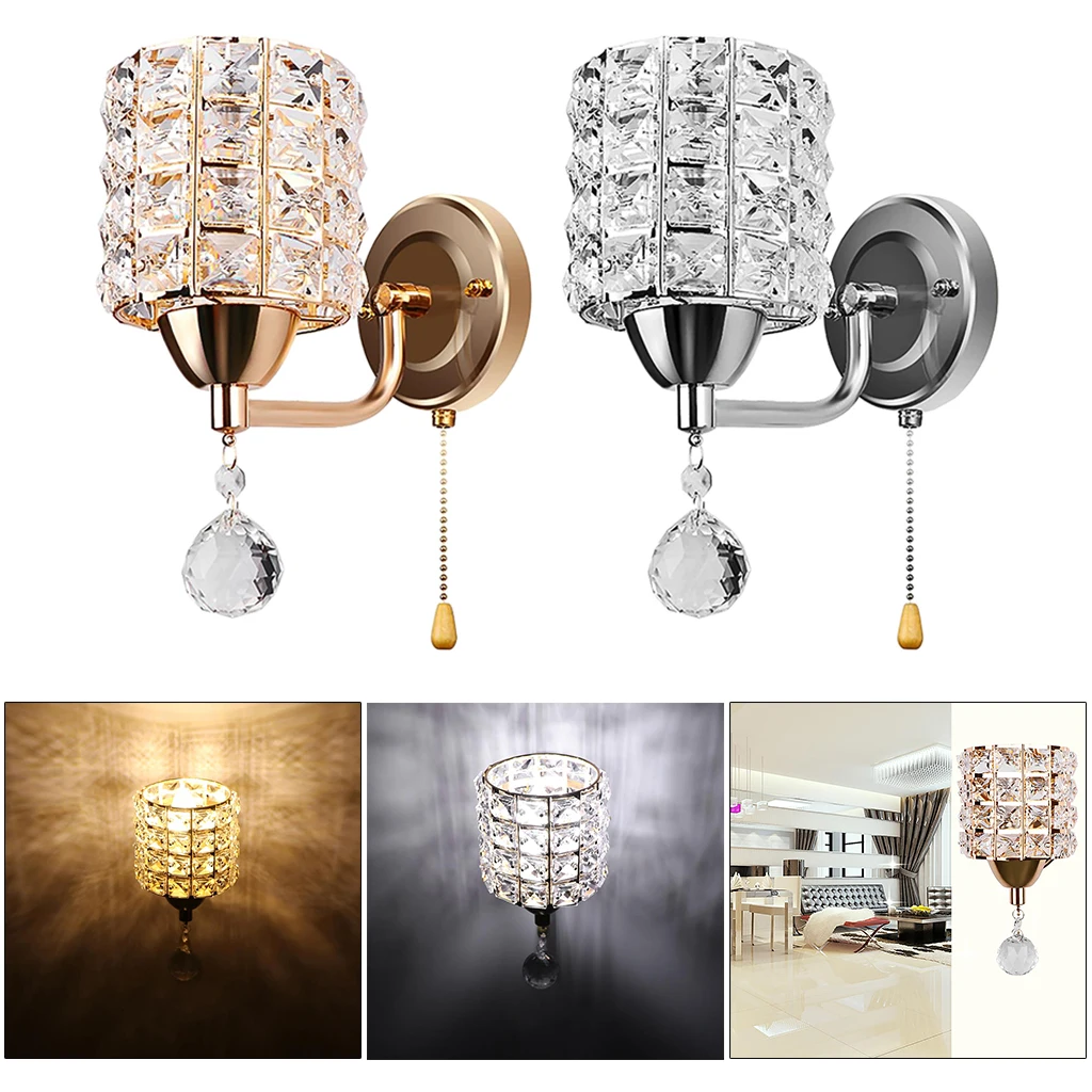 crystal sconce para faca voce mesmo home decor luzes decorativas de parede lampada de cabeceira soquete lampada nao incluida moderna e26 e27 01