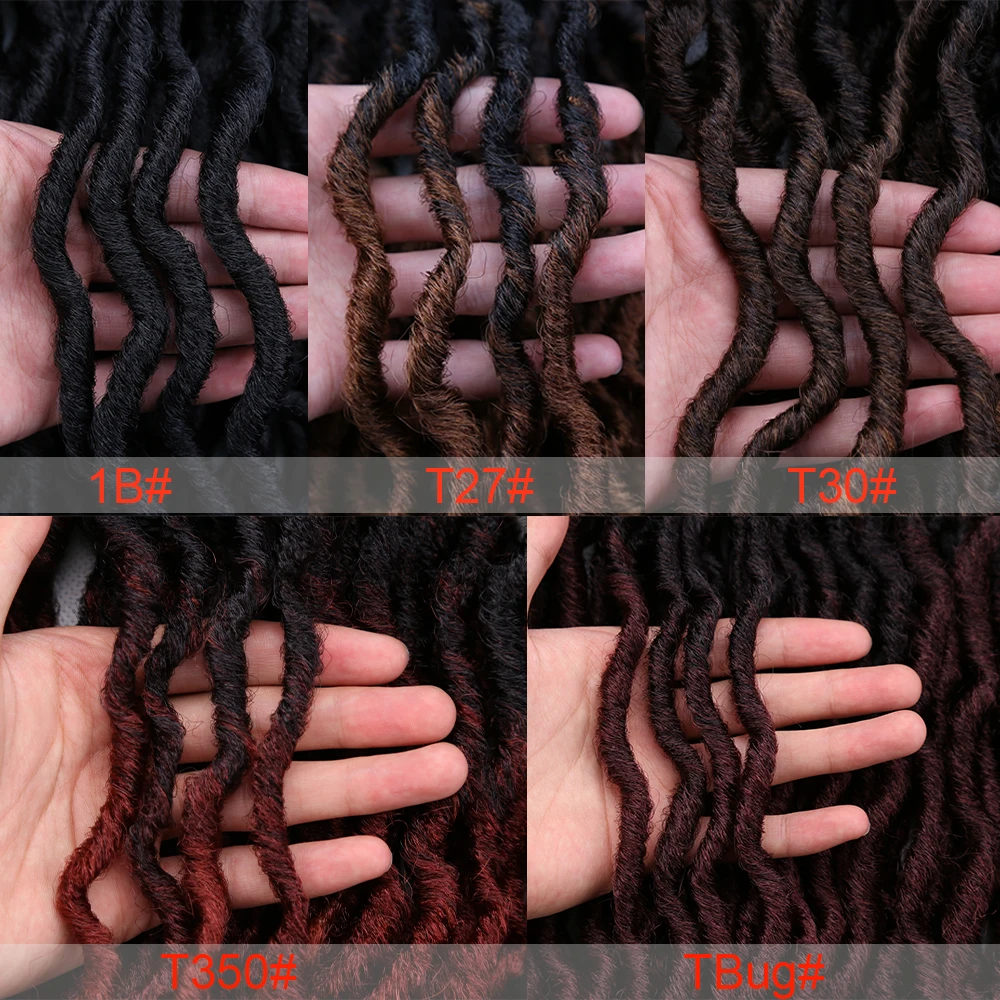 Gypsy Locs Synthetische Goddess Faux Locs Häkelhaar Weiche Zöpfe Dreadlocks Lockige Twist-Flechthaare für Frauen Schwarz 15 Stränge – Detail 20