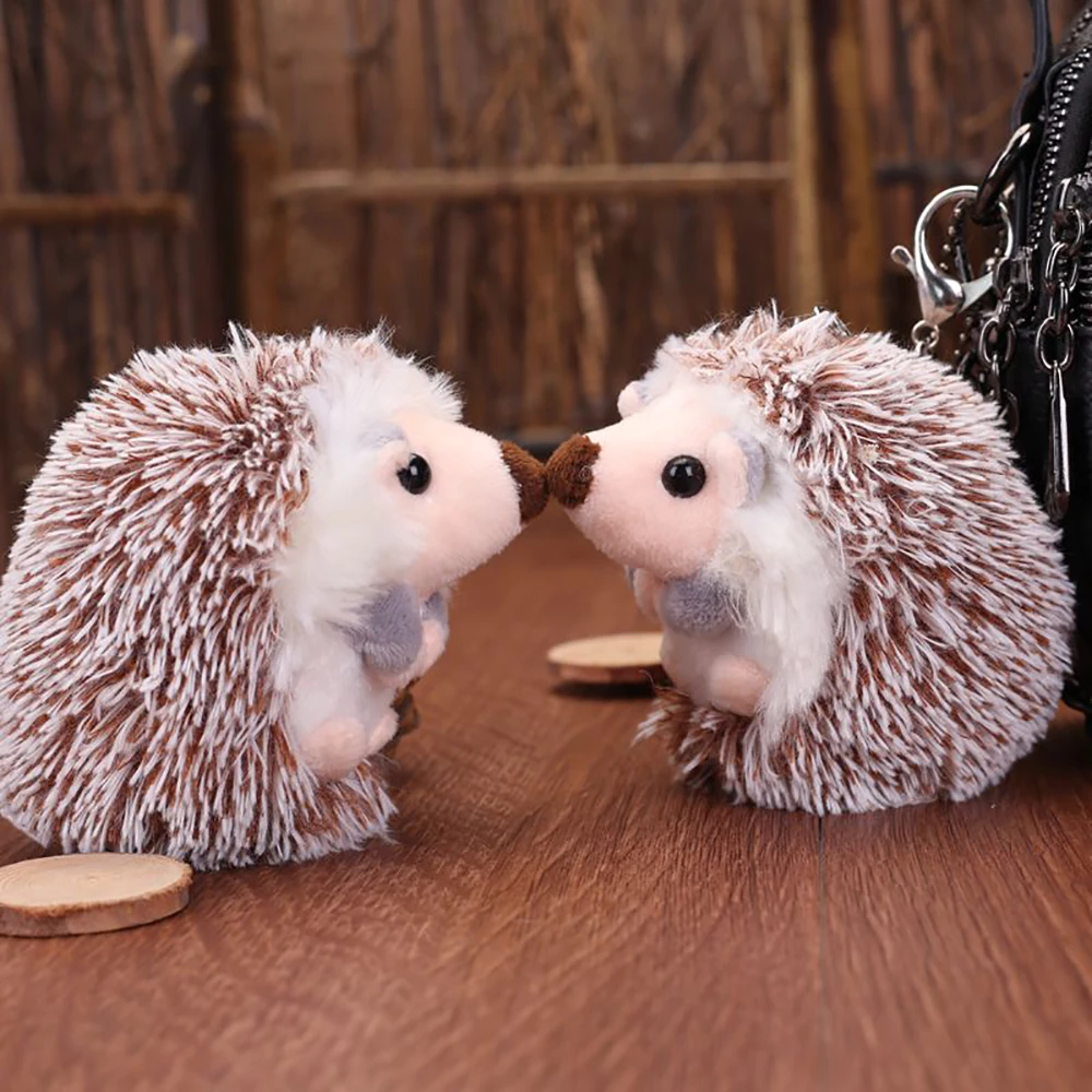 Plush Hedgehog DIY Car Key Chain Keyring Keychain Pendant Holder Creative Gift Decoration Interior Car-styling Auto Accessories