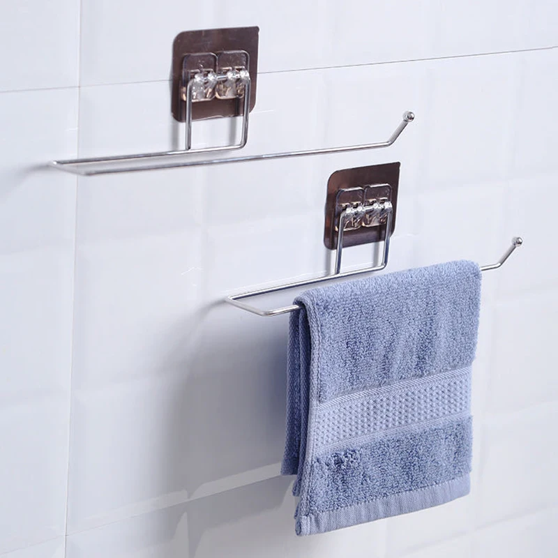 Self-adhesive Bathroom Kitchen Roll Paper Holder Storage Organizer Towel Rack Holder Hanging Toilet Stand Hanger Bathroom Gadget