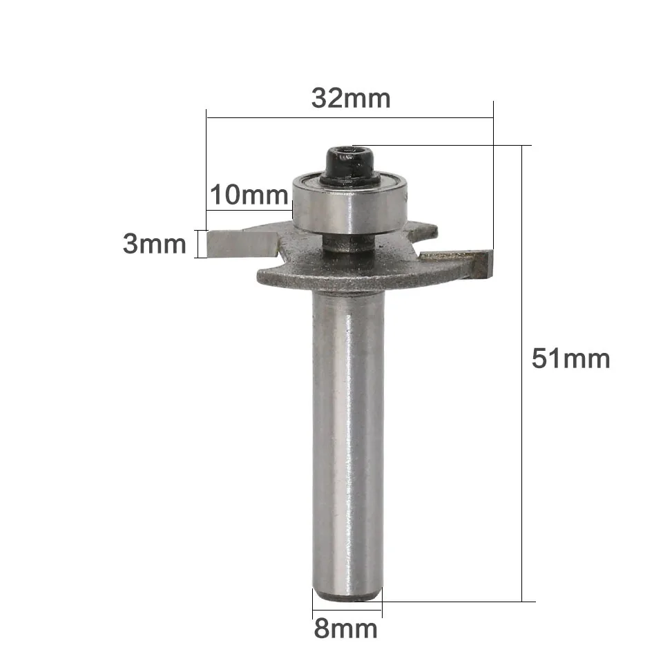 1PC 8MM Shank Milling Cutter Wood Carving T-Slot Milling Cutters Biscuit Joint Slot Cutter Jointing Slotting Router Bit Woodwork