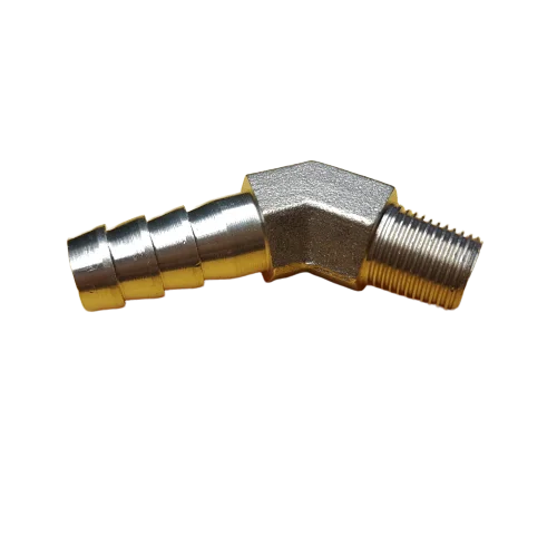 2 pcs Brass Hose Male thread Barb Fitting Elbow 45 Degree PT 1/4\