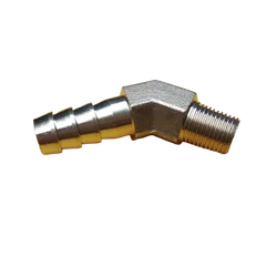 2 pcs Brass Hose Male thread Barb Fitting Elbow 45 Degree PT 1/4