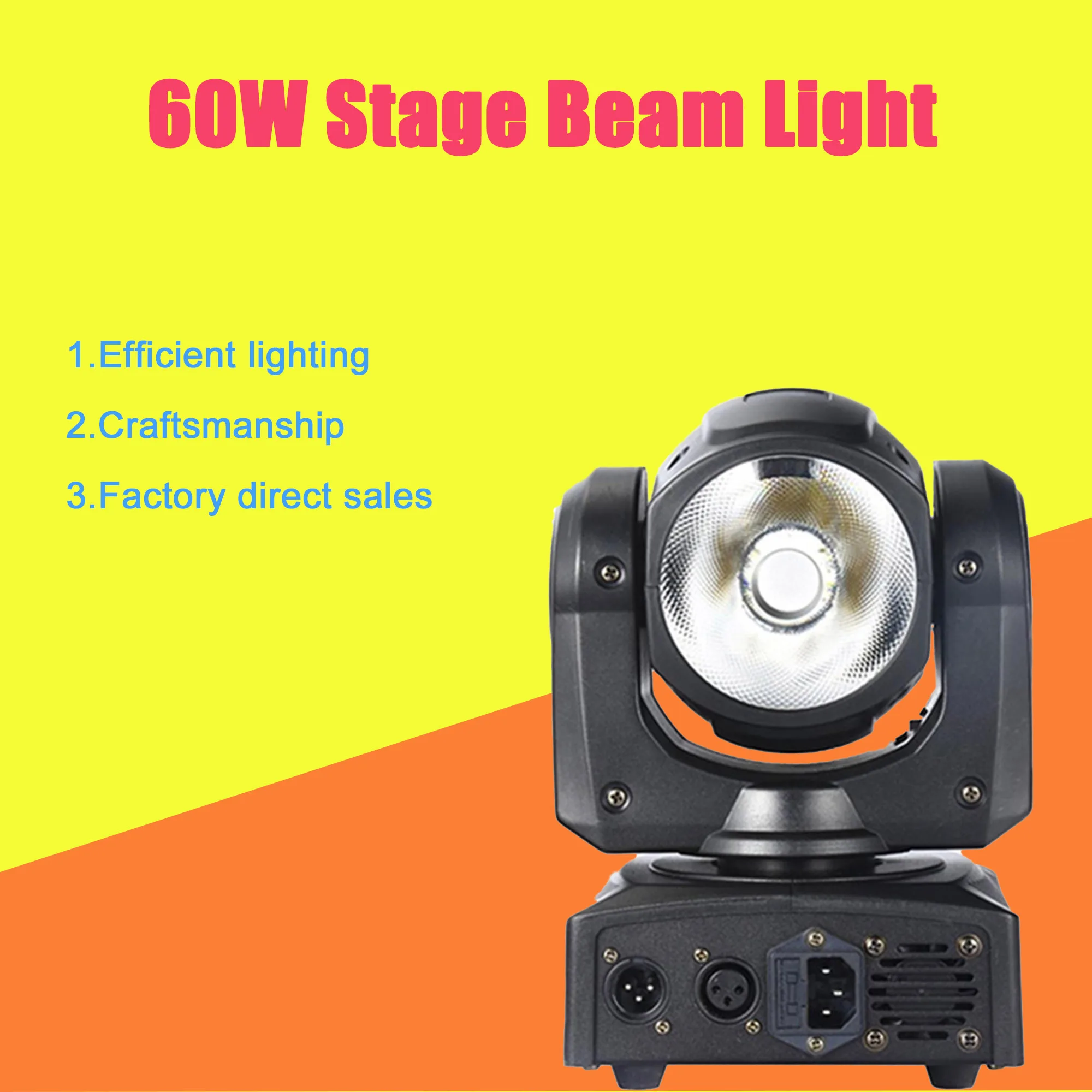 

Moving head 60w beam light RGBW 4in1 with dmx-512 led stage lights for party club dj lighting