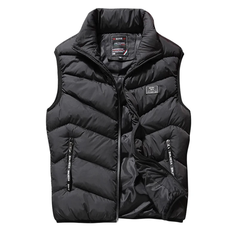 Winter Down Vest Men Fashion Short Casual Cotton Padded Coat Sleeveless Puffer Jacket Men Waistcoat Veste Homme Tops Big Size