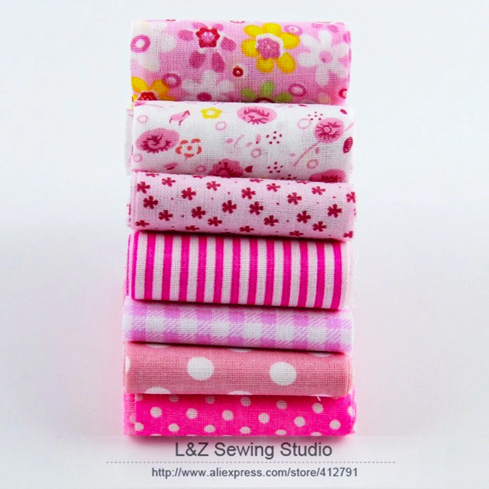 

Booksew 7pcs/lot 100% Cotton Jelly Roll Pink Sets Fabric Strip 5cm x100cm Quilting Bundle Patchwork Tildas Textile Toy's Clothes