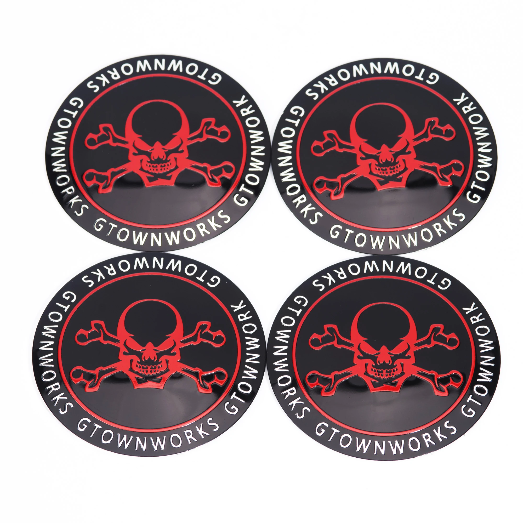 4pcs 68mm Universal Car Wheel Hub Cap Skull Stickers For Rim Center Covers  Refits Styling Auto Hubcap Accessories