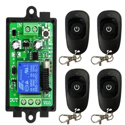 Smart Multiple DC 12V 24V 10A 315/433 MHz 1CH 1 CH 1 Channel Wireless Relay RF Remote Control Switch Receiver+Transmitter