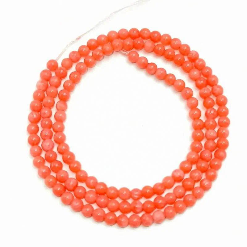 Natural Stone Beads Dark Red Coral Round Charm Loose Spacer   Beads For Jewelry Making 2mm-12mm Pick Size Diy Bracelet Necklace