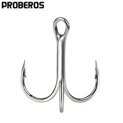 PROBEROS 20PCS Fishing Hooks 18-16-14-12-10-8-6-4-2-1-1/0-2/0-3/0-4/0-5/0# High Carbon Treble Hooks Triple Barbed Fishhooks