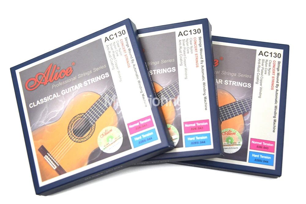 

3 Sets of Alice AC130-H/N Classical Guitar Strings Clear Nylon&Silver-Plated Copper Wound 1st-6th Strings
