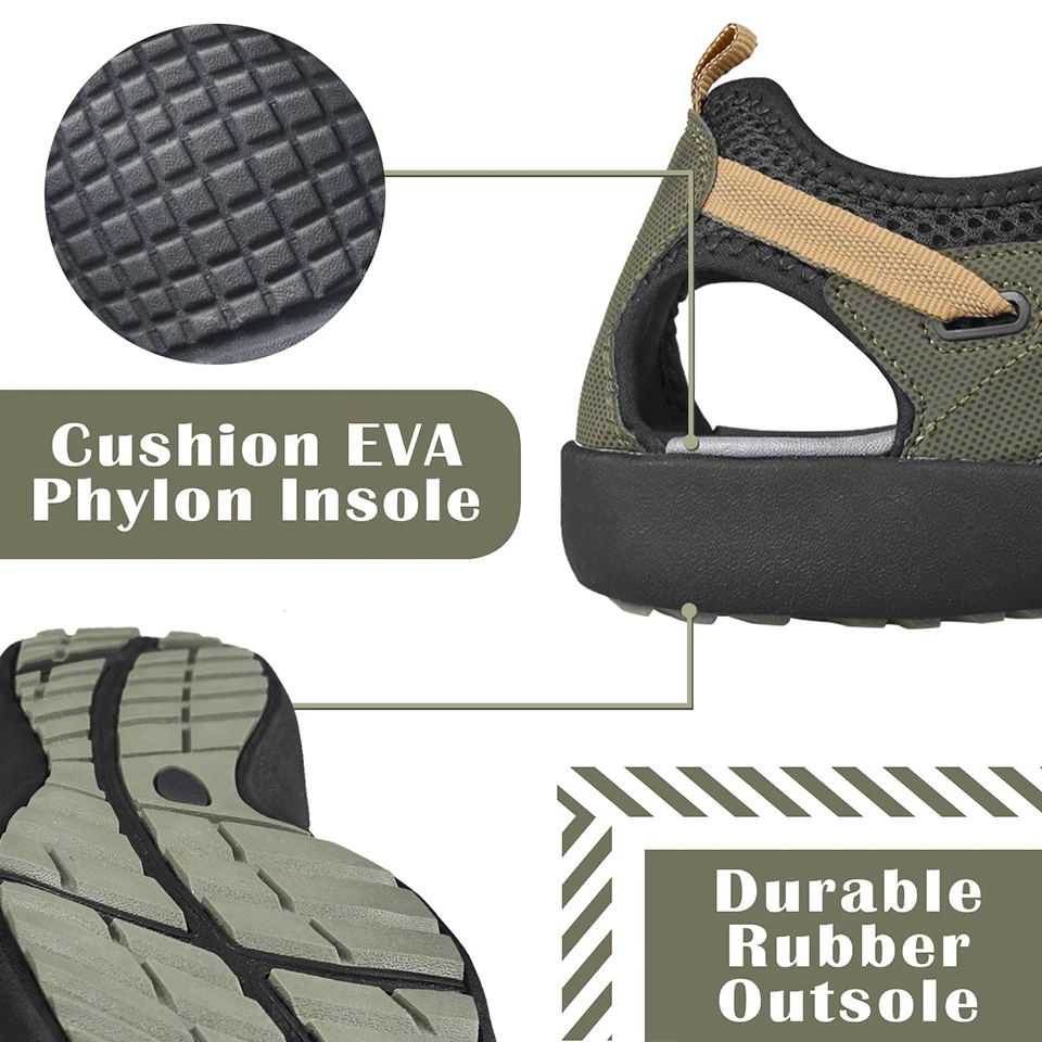Sandálias masculinas de couro PU respirável, sapatos de trekking, tamancos antiderrapantes, secagem rápida, verão, praia, verão, novo, moda 2021,