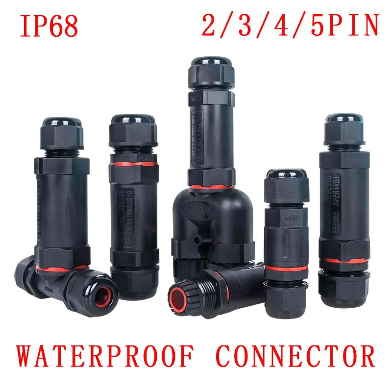 IP68 waterproof cable connector I-type/Y-type/T-type 2Pin 3Pin 4Pin 5Pin Electrical Terminal Adapter  LED Light Wire Connector