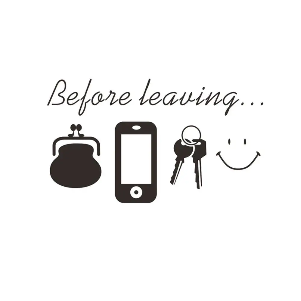 Before Leaving Reminder Wall Sticker For Home Decoration Bedroom Living Room Door Decor Decals Poster Mural Vinyl Daily Stickers