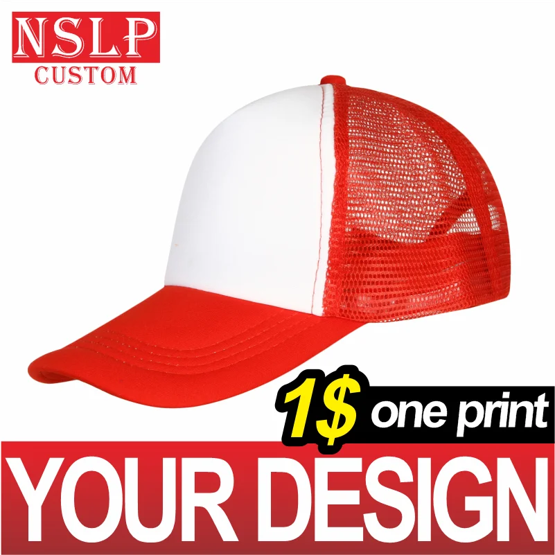 NSLP Mesh Hats For Men And Women With The Same Style Couples Solid Color Hit Color Wild Hat DIY Your Personalized LOGO