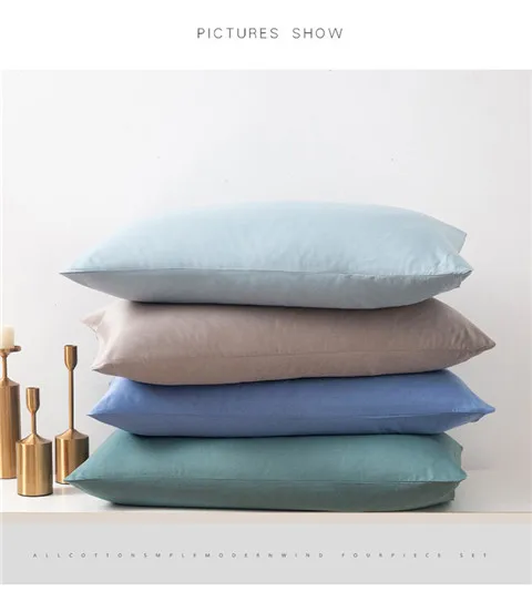 60S High Quality Egyptian Cotton Pillow Case Solid Color Home Hotel Bedding Pillow Cover Brief Style Pillowcase